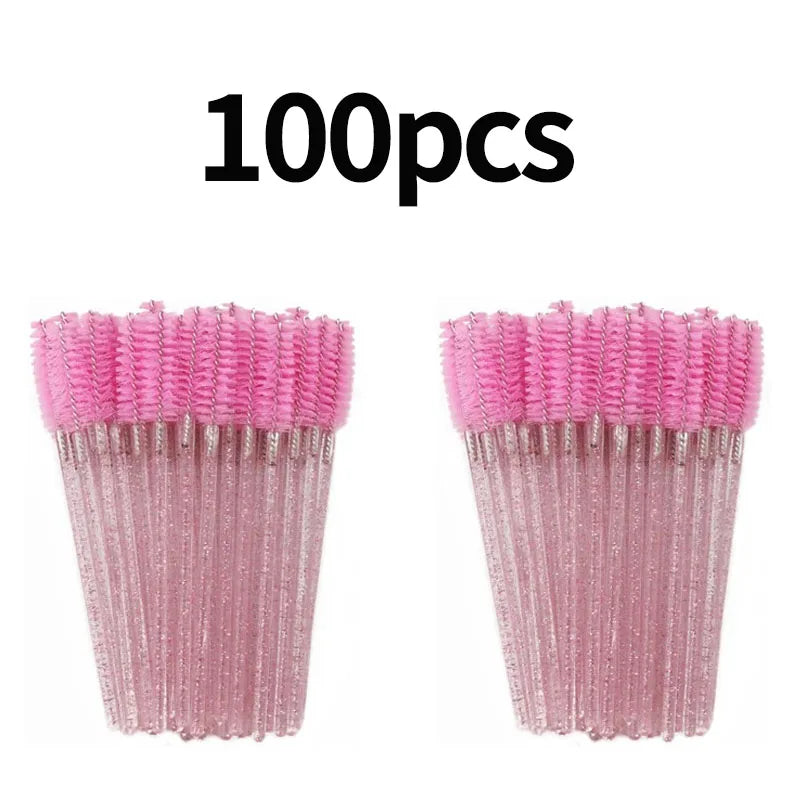 Wholesale 100pcs Disposable Eyelash Brushes Spoolies Micro Lash Mascara Wands Combs for Eyelash Extension Makeup Cosmetic Tools