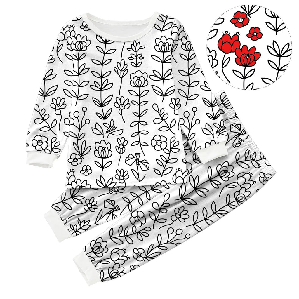 Baby Gift Set Girl Kid DIY Hand Painted Homewear Set Colouring Pajama Sets For Boy And Girl Can Play With And Hat And Set Girl