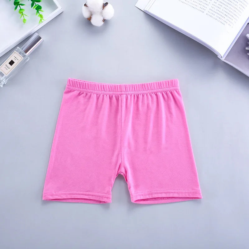 6pcs Basic Solid Color Girls Shorts Simple Style Summer Casual Kids Short Pants