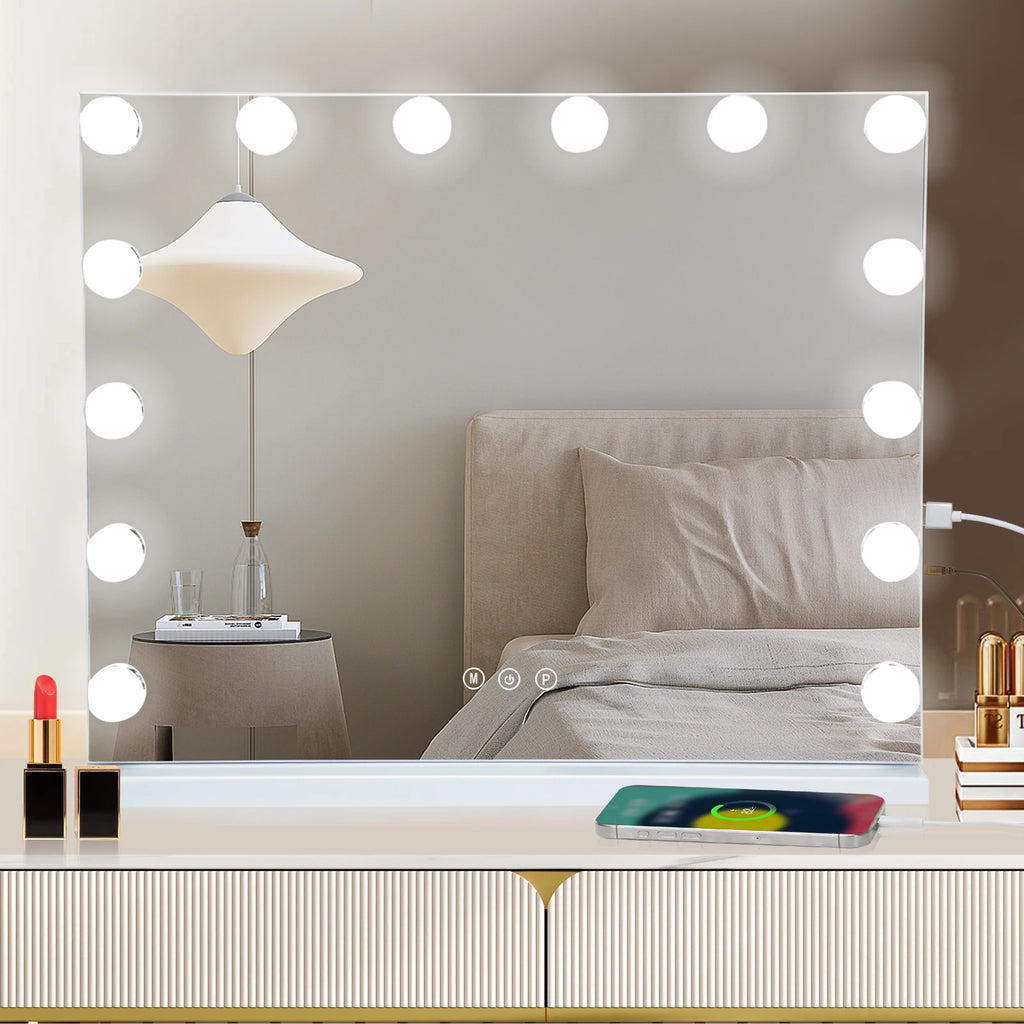 Large 50CM Hollywood Make-up Table Mirror Vanity Lights Mirror Dimmable 3 Color