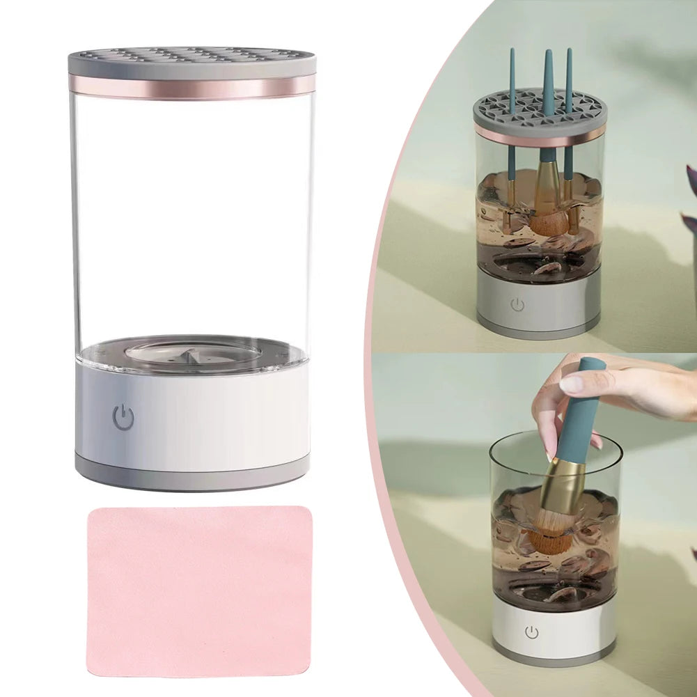 Makeup Brush Cleaner Machine USB Powered Electric Make-Up Brush Cleaner Dryer Dust-Proof for All Size Beauty Makeup Brushes Set