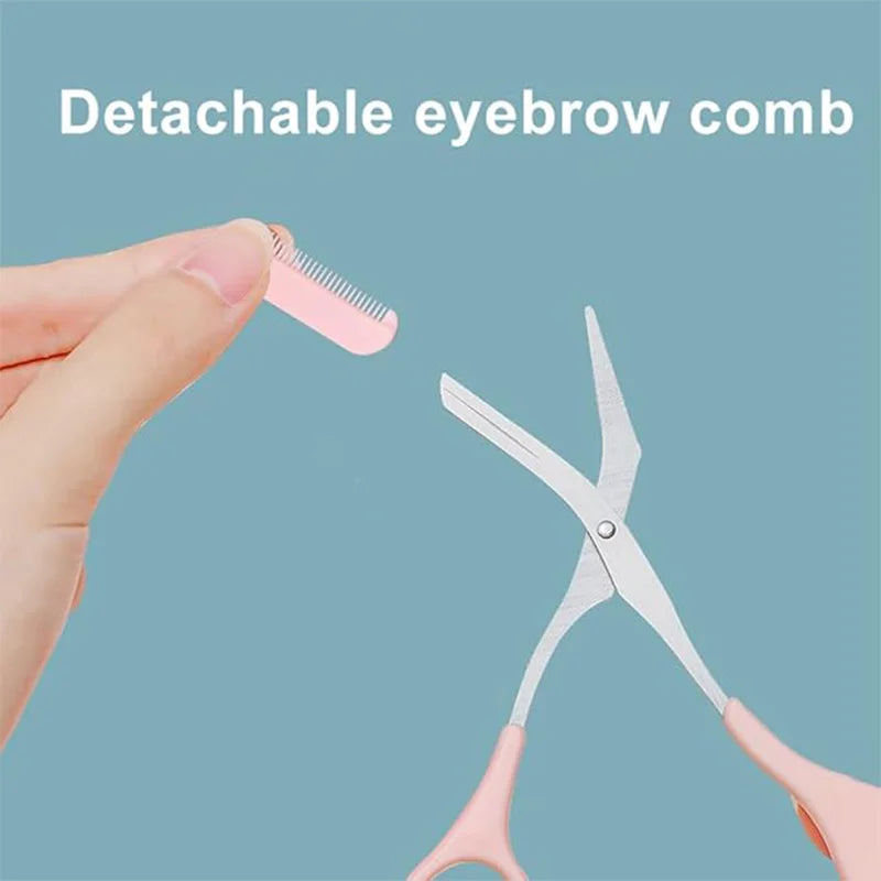 Eyebrow Trimmer with detachable comb held in hand