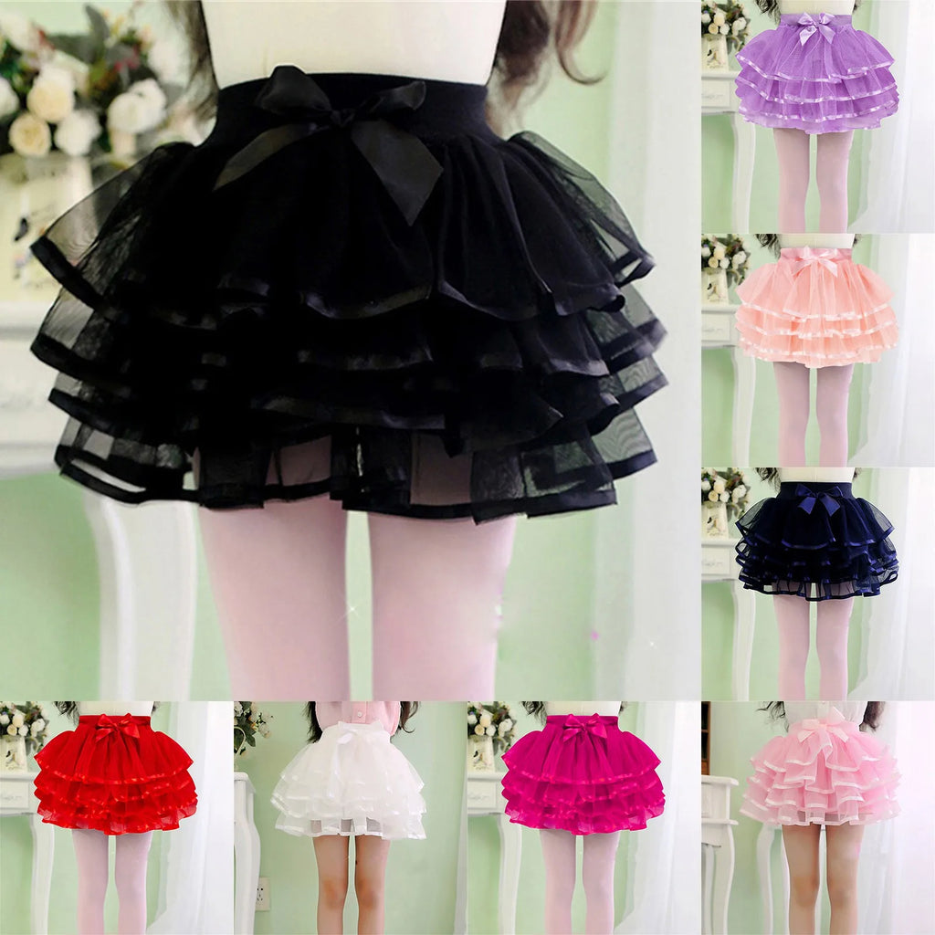 Princess Pretend Slippers Toddler Kids Solid Tulle Tutu Tiered Skirt Party Skirt Layered Skirt For Little Layer Skirt For Girls