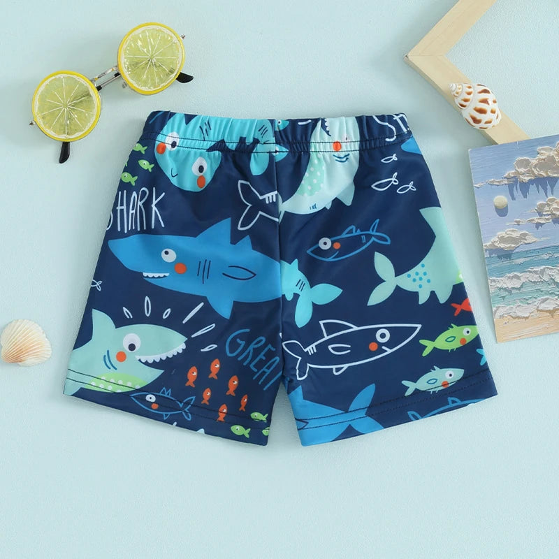 Lioraitiin Toddler Baby Boys Swim Shorts Fashion Print Elastic Waist Shorts  Kids Boy Hawaiian Beach Board Shorts Swimwear