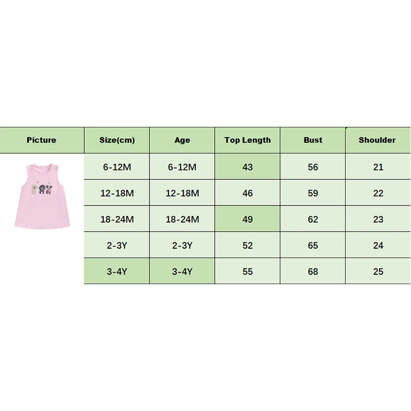 2025-04-01 Lioraitiin Toddler Baby Girl Birthday Dress Dog Embroidered Round Neck Sleeveless Tank Dress Cute Summer Clothes