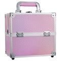 Makeup Train Case Cosmetic Organizer Case Portable Travel Storage Box 4 trays with Dividers Lockable Make Up Case Makeup Case