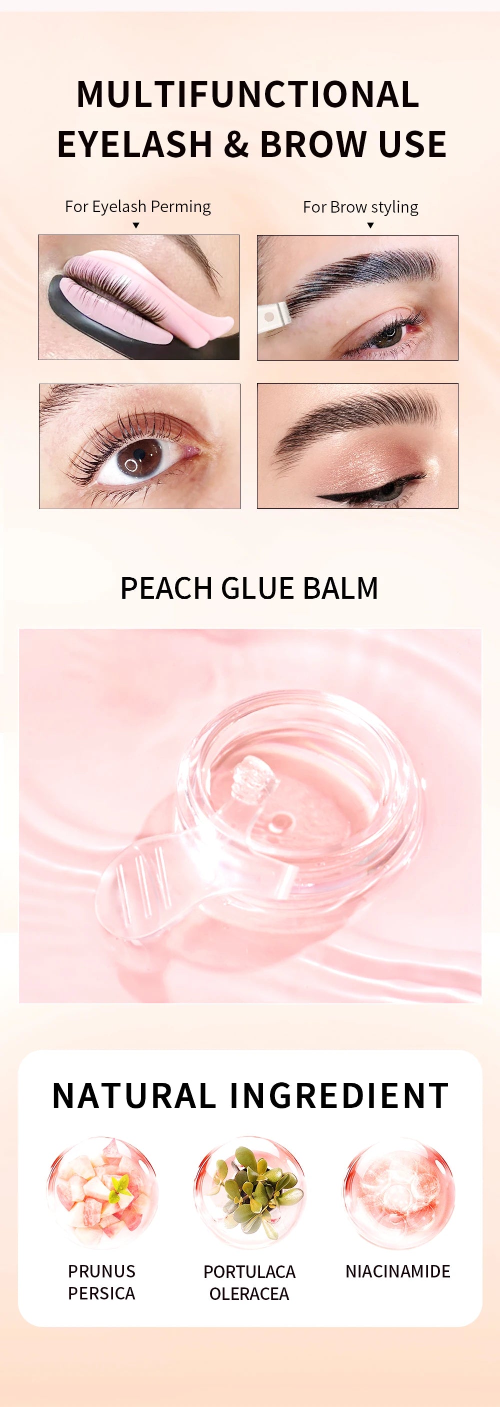 8g Eyelash Enhancement Glue balm Fruit Flavor Eyebrow Setting Long Lasting Glue Lash Lifting 10s Dry Waterproof Eye Make Up Tool
