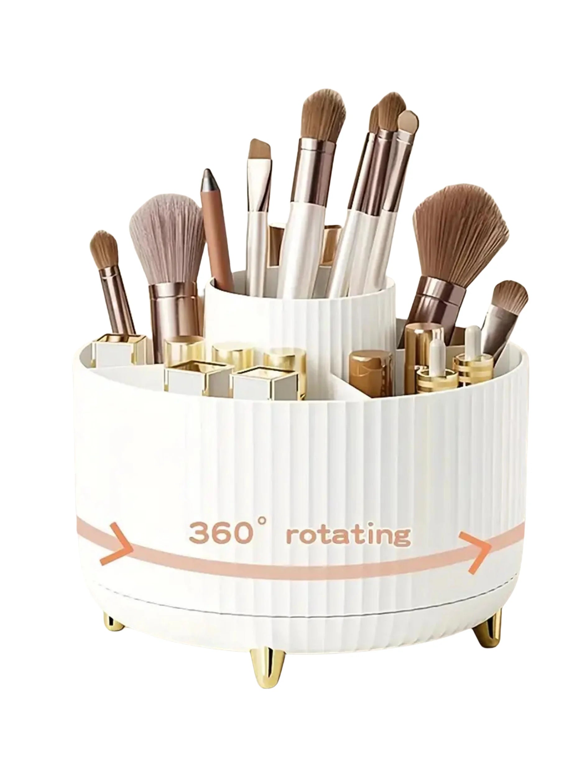 360 Rotating Makeup Storage Organizer - White