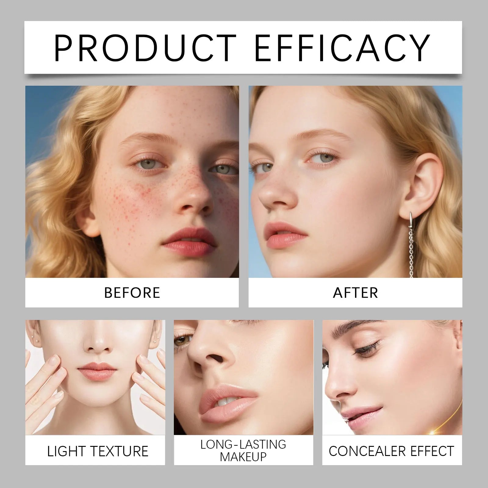 Before and after results using the Color-Adapting Foundation Stick