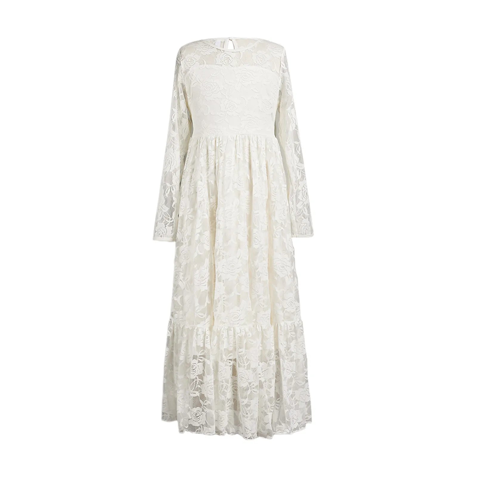 1st Birthday Outfit Girl Children's Lace Dress Dress Tie Belt Girls Chic Long Flower Girl Dresses Girl Bubble Dress