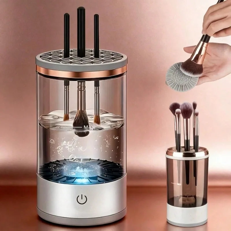 Electric Makeup Brush Cleaner - device with brushes