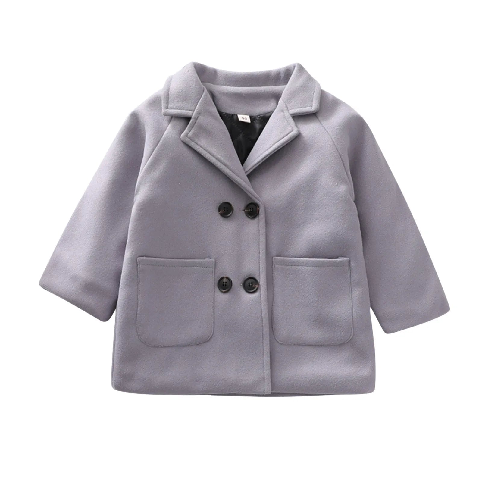Kids Boys Coats Toddler Kids Baby Girls Boys Plaid Solid Coat Elegant Notched Double Breasted Jacket Boys Plaid Flannel Coat