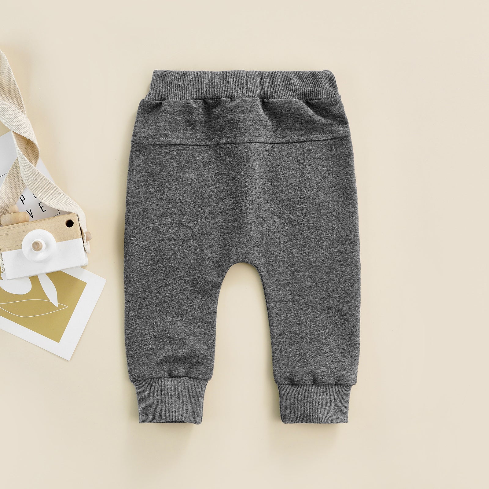 2022-04-06 Lioraitiin 0-3Years Newborn Boys Girls Trousers Elastic Waist Adjustable Drawstring Plain Loose Fit Long Pants