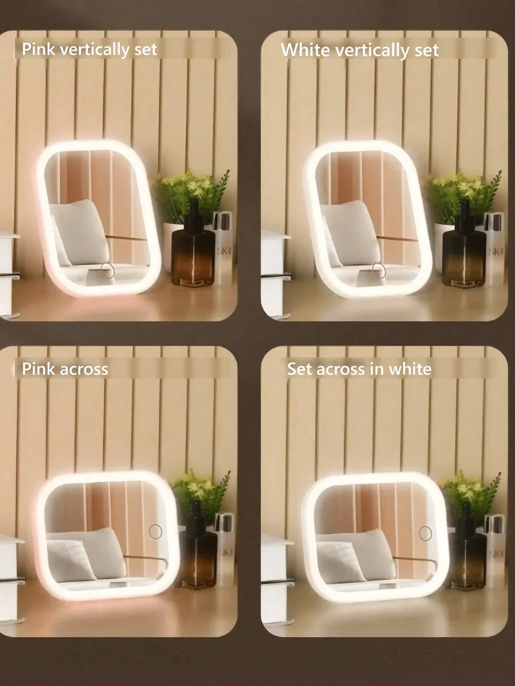2026 Makeup mirror, the perfect gift for female friends, LED Makeup Mirror With Front Lights, Vanity Mirror With Storage Base, 3 Lighting Modes Rechargeable Makeup Mirror, Touch Control, Portable Foldable Compact Mirror