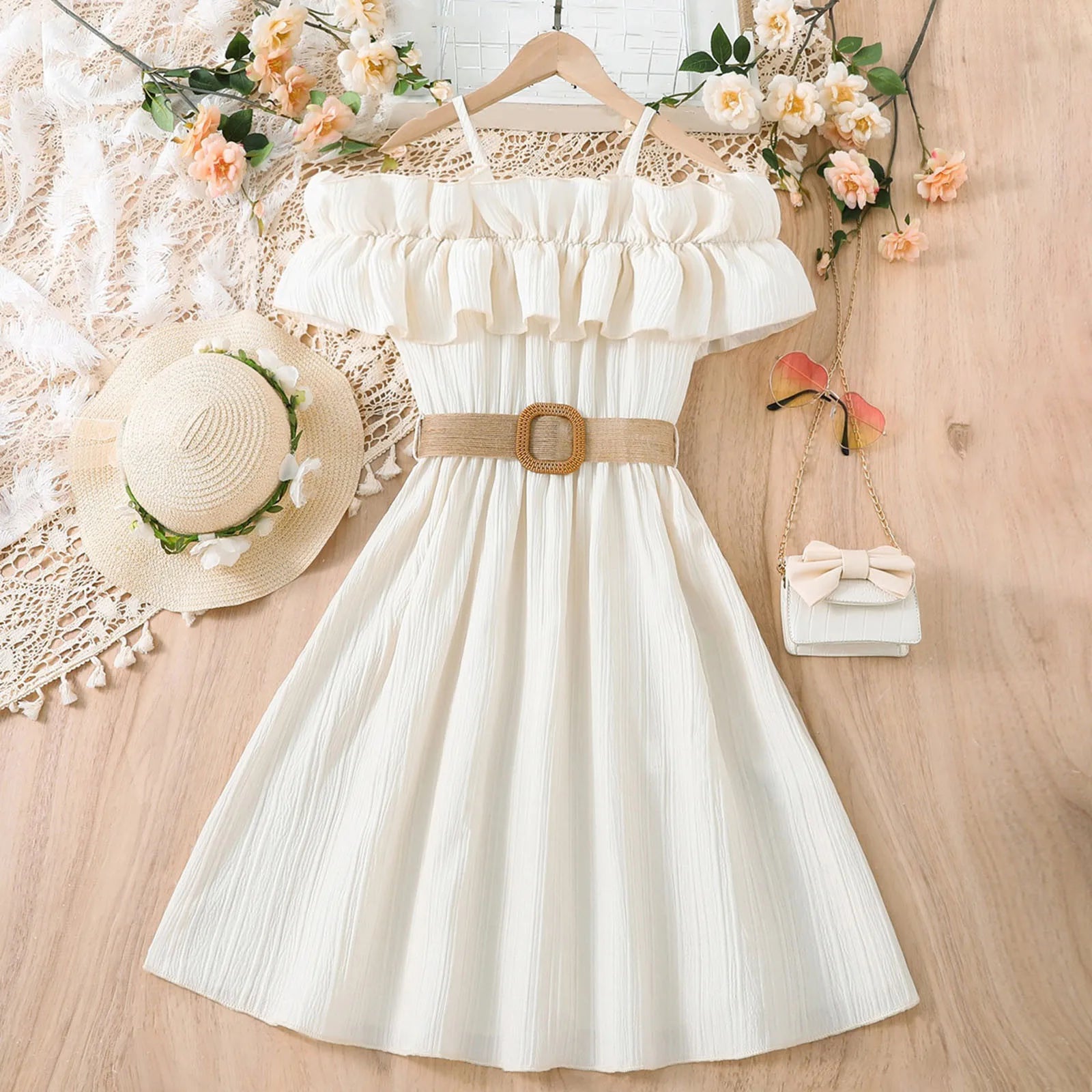 Clothes Girl 6 Years Toddler Girls Sleeveless Solid Dress Dance Party Dresses Clothes Christmas Dress for Toddler Girl