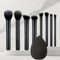 9-Piece Makeup Brush Set with Blending Sponge