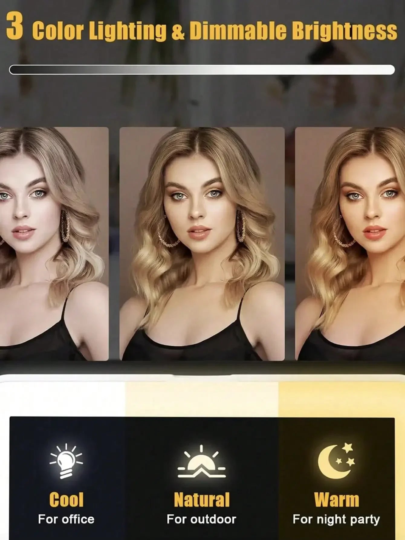 2026 Makeup mirror, the perfect gift for female friends, LED Makeup Mirror With Front Lights, Vanity Mirror With Storage Base, 3 Lighting Modes Rechargeable Makeup Mirror, Touch Control, Portable Foldable Compact Mirror