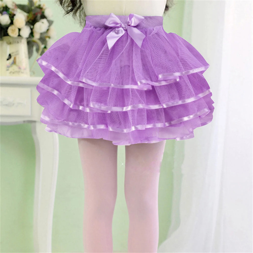 Princess Pretend Slippers Toddler Kids Solid Tulle Tutu Tiered Skirt Party Skirt Layered Skirt For Little Layer Skirt For Girls