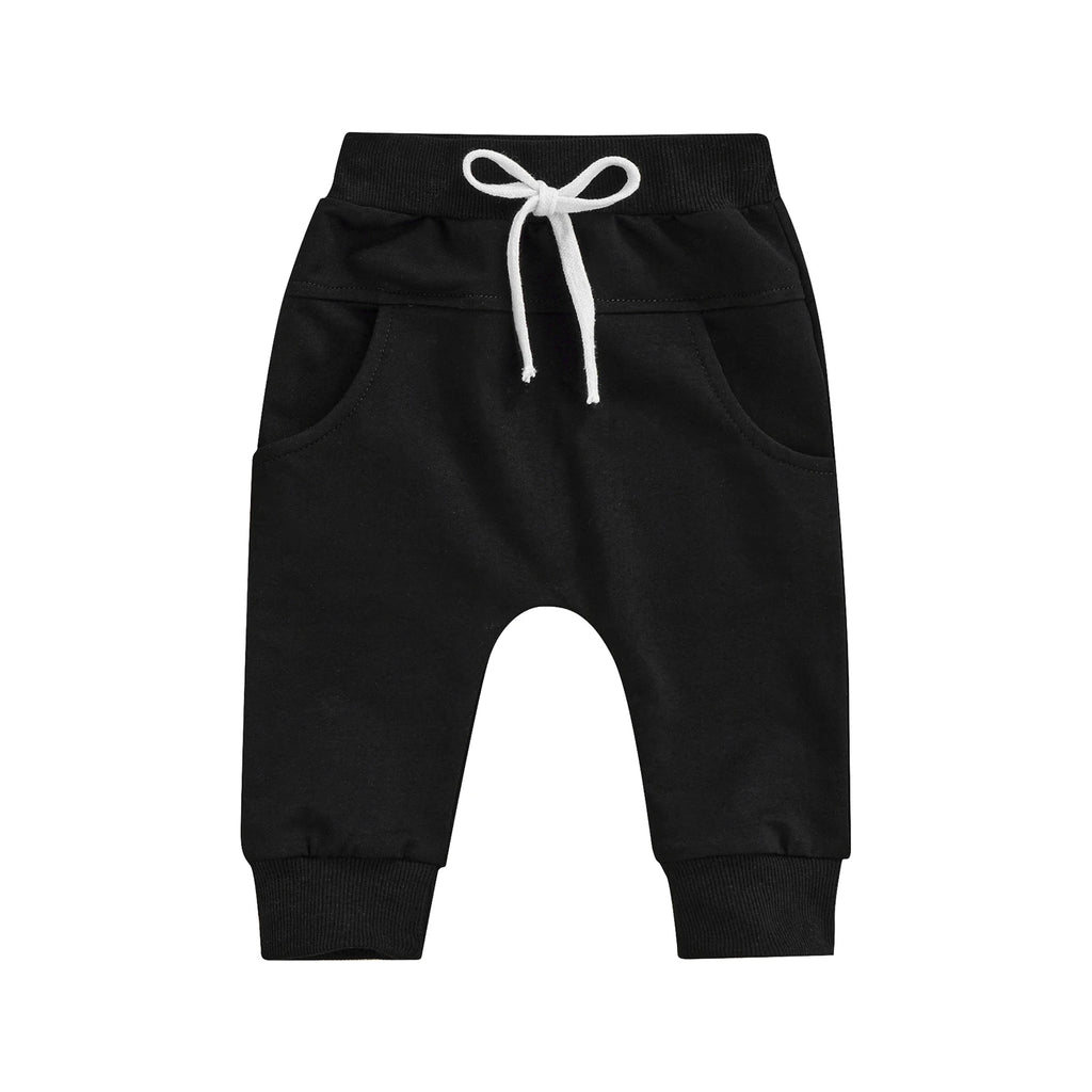 2022-04-06 Lioraitiin 0-3Years Newborn Boys Girls Trousers Elastic Waist Adjustable Drawstring Plain Loose Fit Long Pants