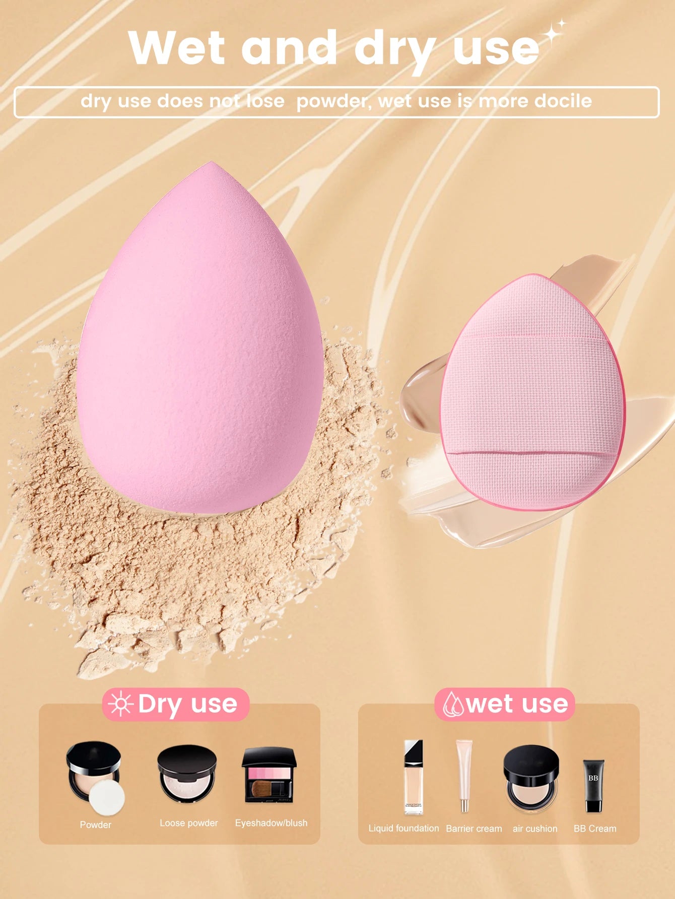 53PCS Makeup Tools:1PC cosmetic bag+32PCS Makeup brush set+8PCS Makeup Sponges+8PCS Powder Puffs+4PCS Makeup Tools