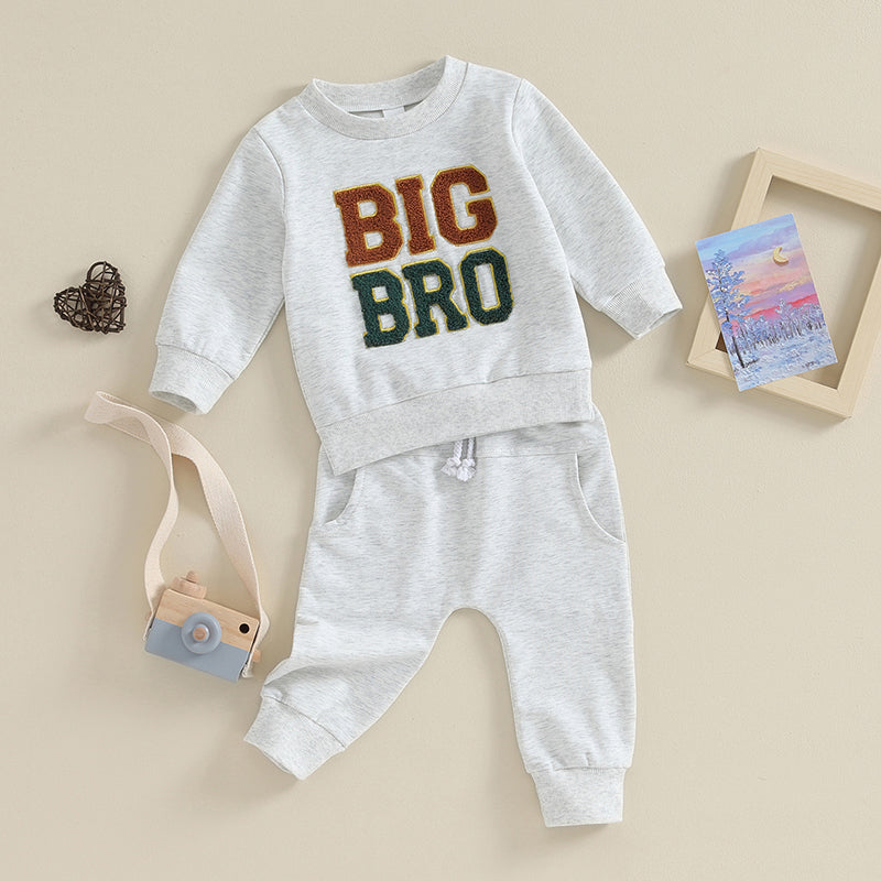 Big Brother Little Brother Matching Outfit Toddler Baby Boy Long Sleeve Sweatshirt Pants Set Fall Clothes