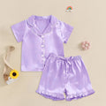 Baby Girl Warm Clothes Toddler Silk Pajamas Baby Kids Girl Satin Summer Feather Pajamas Short Sleeve Toddler Girl Slippers