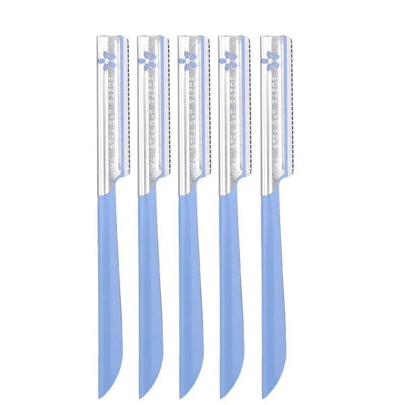 5pc Eyebrow Epilator Sets for Women Makeup Beauty Eyebrows Hair Removal Styling Tool Steel Blade Facial Razor Trimmer