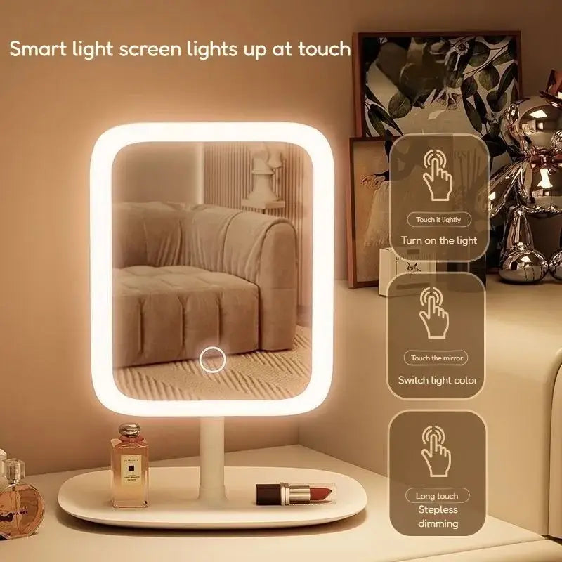 LED Touch-Control Vanity Makeup Mirror touch controls