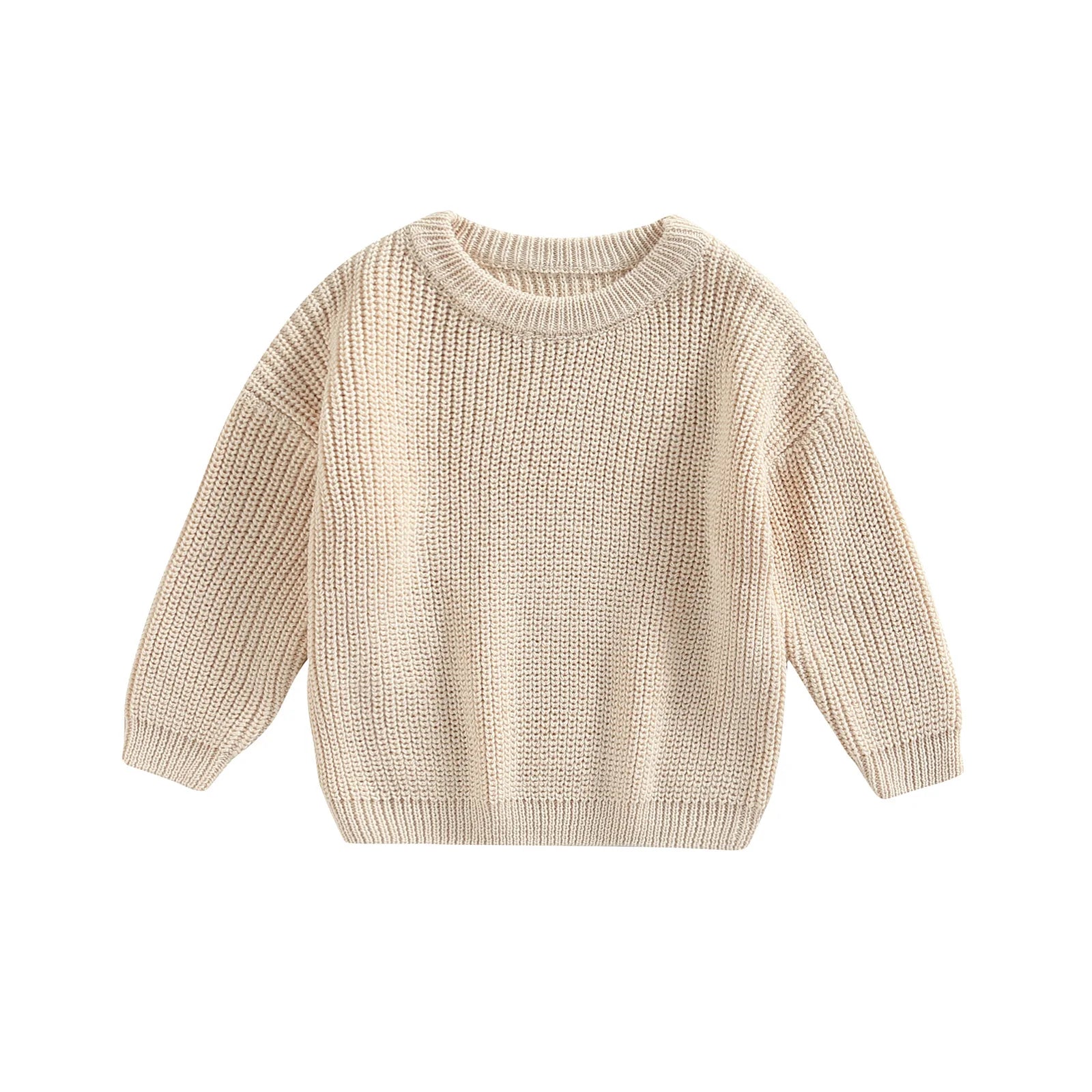 Citgeett Autumn Kids Toddler Baby Girls Boys Sweaters Long Sleeve Solid Color Loose Knitted Pullovers Spring Clothes