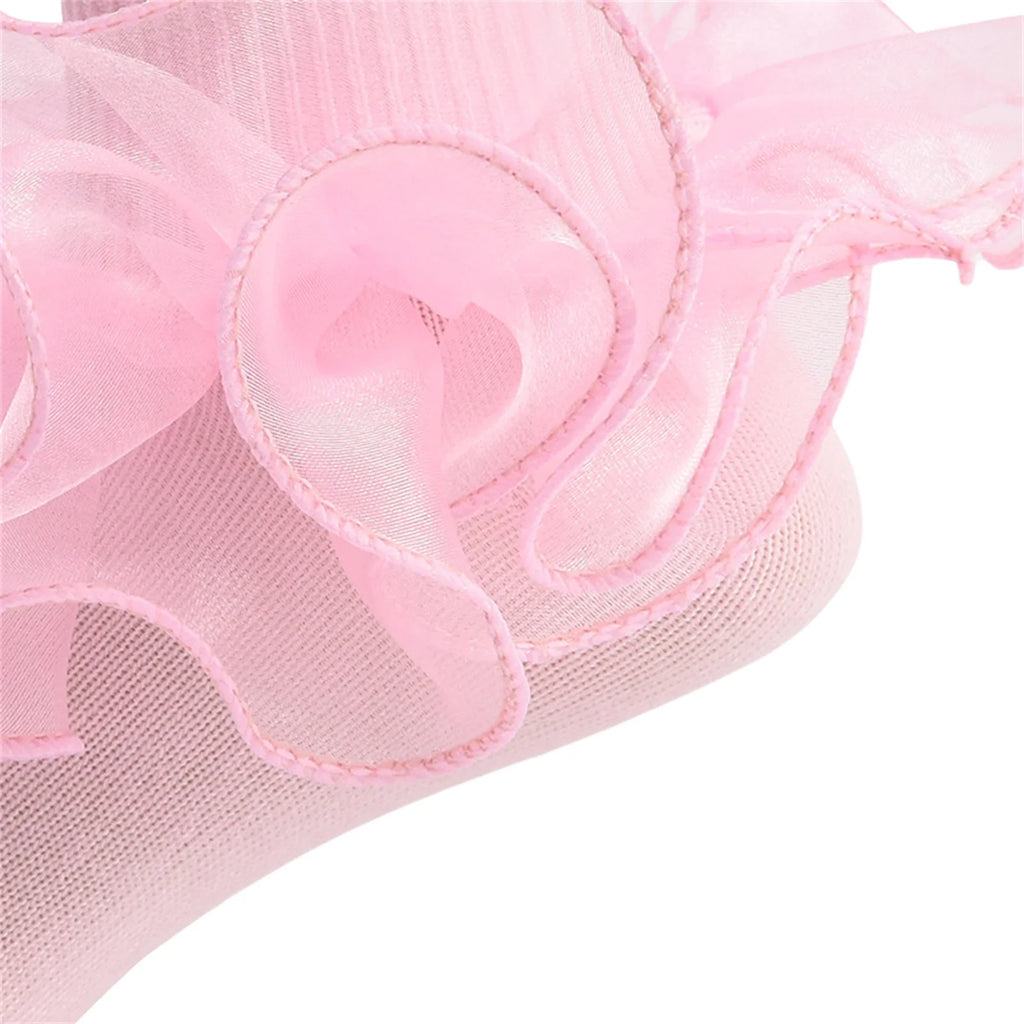 Pudcoco Toddler Kids Baby Girls Ruffle Socks Soft Double Lace Frilly Socks Princess Ankle Socks Kids Cute Socks 1-10Y