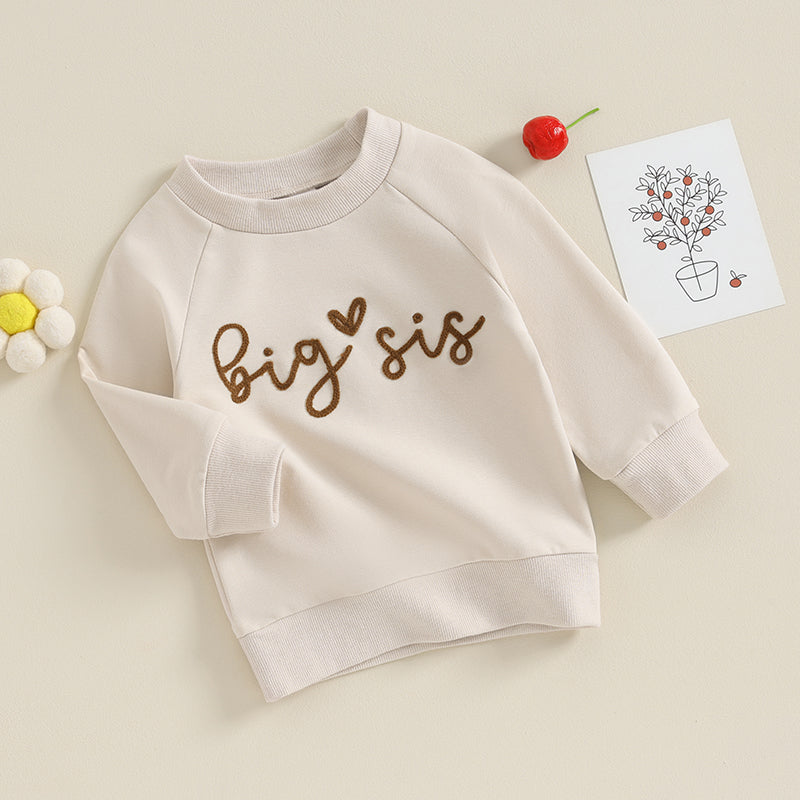 2023-08-15 Lioraitiin0-18M Sister Matching Romper Outfits Letter Print Long Sleeve Round Neck Sweatshirt Toddler Fall Clothes