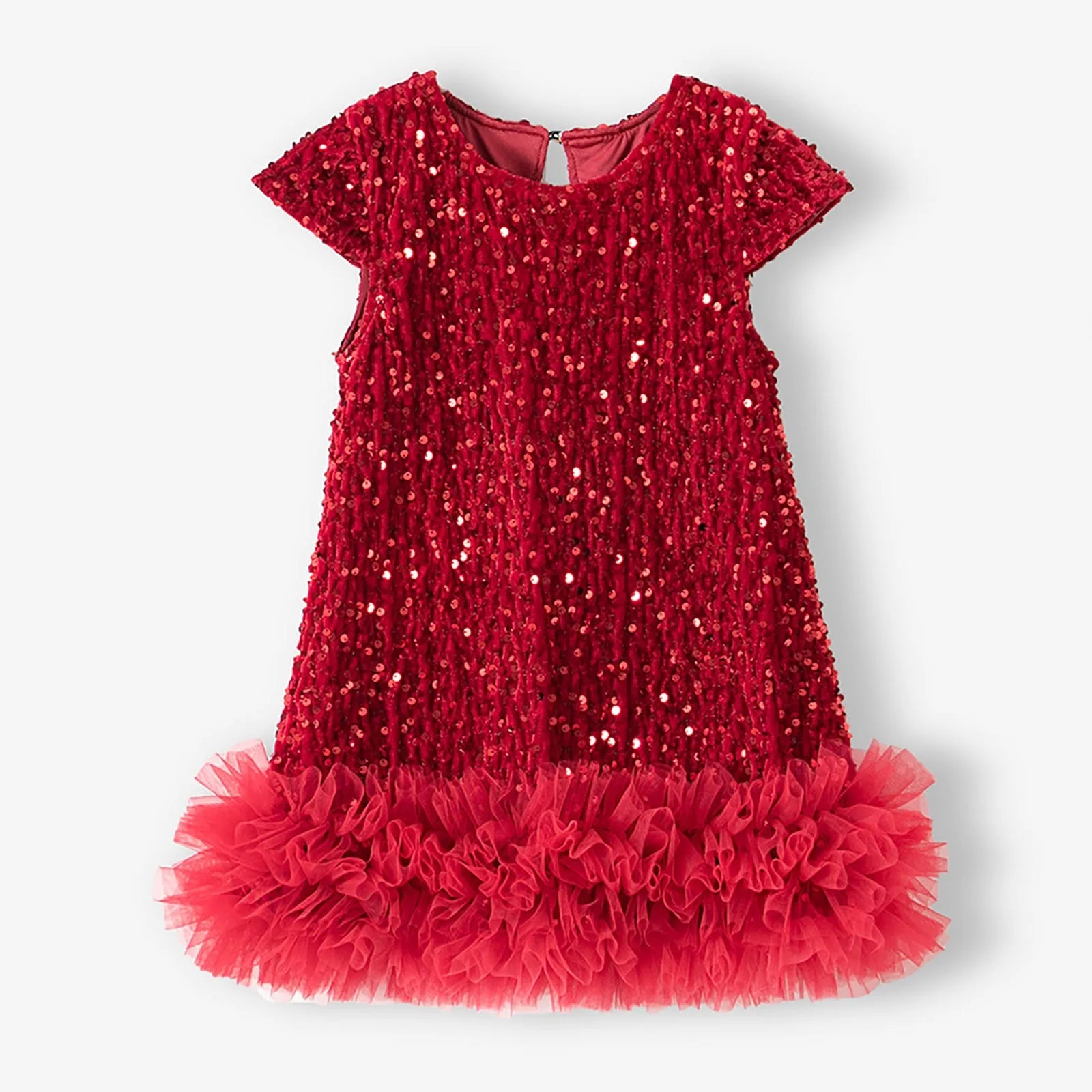 Party Dresses For Girls Fashion Sequin Mesh Splicing Undershirt Dresses Children New Year Temperament Dress Baby Holiday Dress