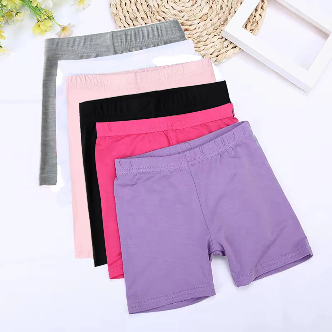 6Pcs 2026 New Modal Girls Shorts Soft Skin-Friendly Kids Summer Basic Bottoms