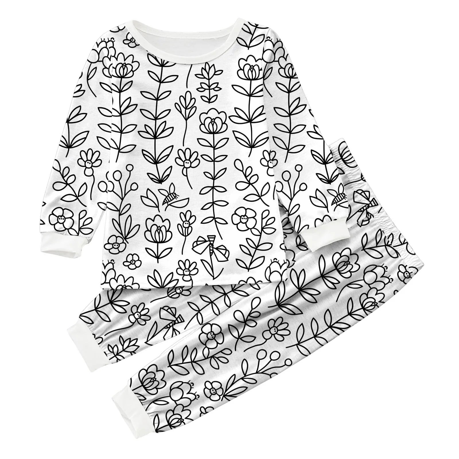 Baby Gift Set Girl Kid DIY Hand Painted Homewear Set Colouring Pajama Sets For Boy And Girl Can Play With And Hat And Set Girl