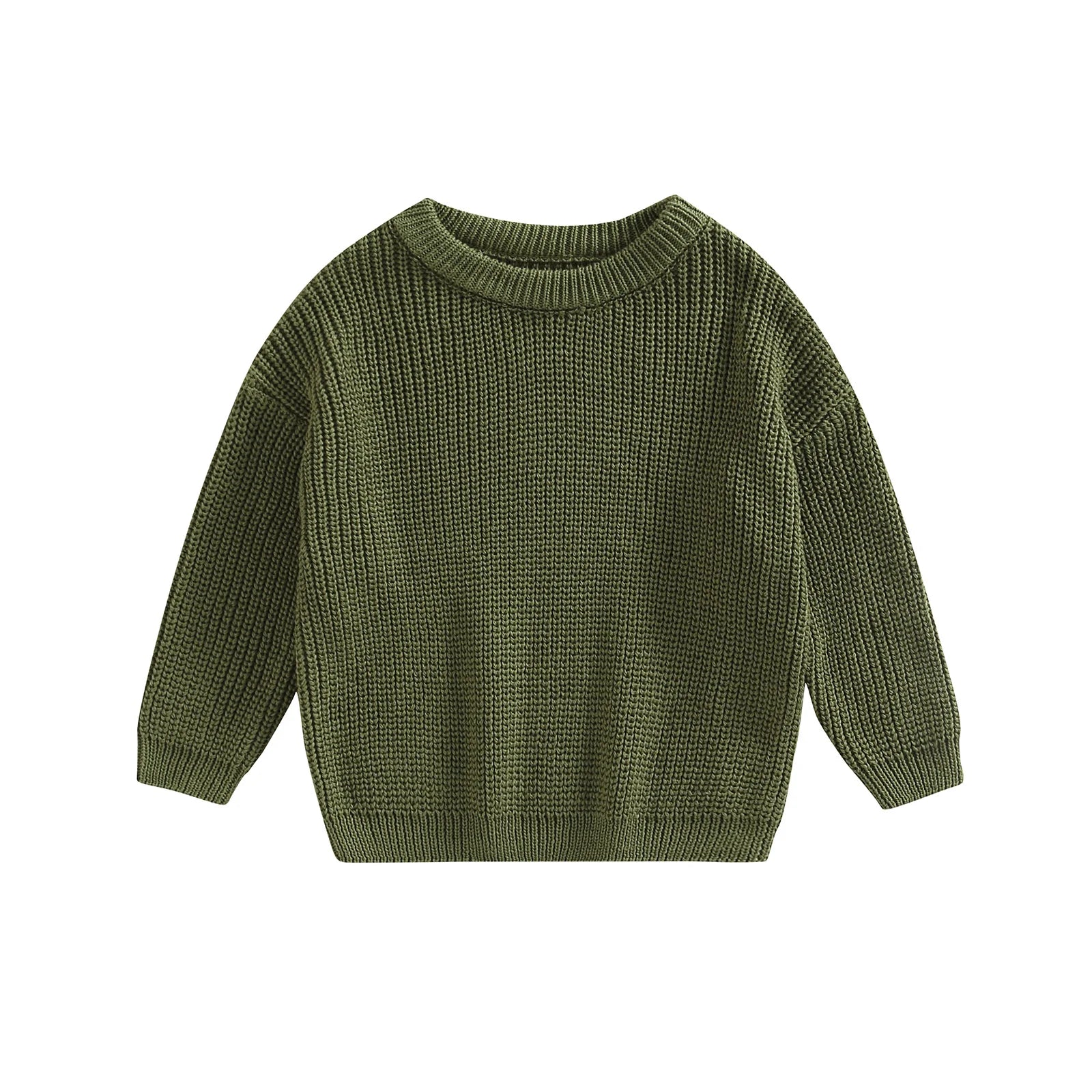 Citgeett Autumn Kids Toddler Baby Girls Boys Sweaters Long Sleeve Solid Color Loose Knitted Pullovers Spring Clothes