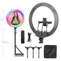 Dimmable Selfie Ring Lamp 18 Inch RGB Ring Light Photography With Tripod Phone Clip For Live Make Up Youtube Photography Studio