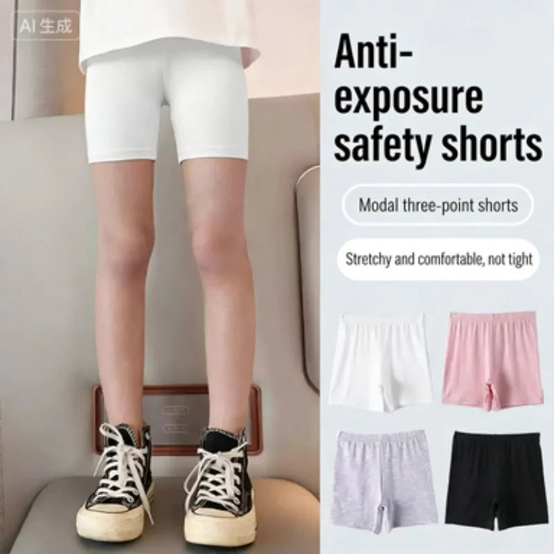 6Pcs 2026 New Modal Girls Shorts Soft Skin-Friendly Kids Summer Basic Bottoms