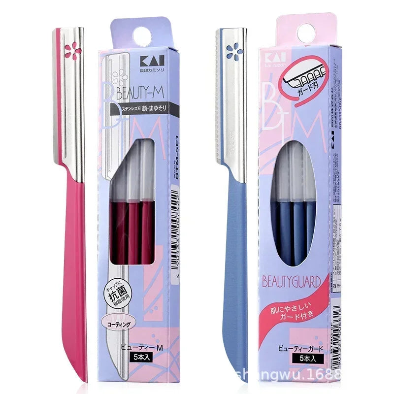 5pc Eyebrow Epilator Sets for Women Makeup Beauty Eyebrows Hair Removal Styling Tool Steel Blade Facial Razor Trimmer
