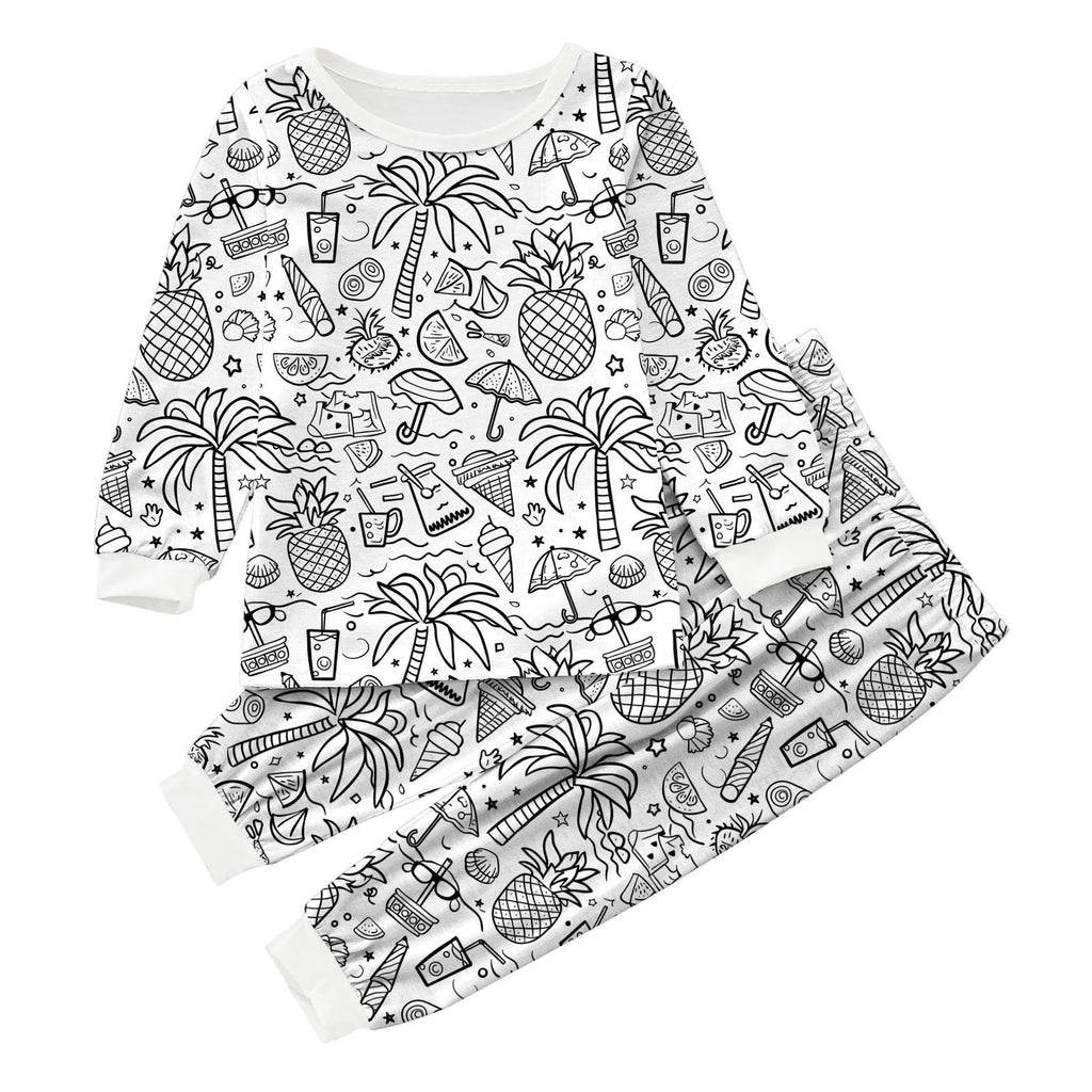 Baby Gift Set Girl Kid DIY Hand Painted Homewear Set Colouring Pajama Sets For Boy And Girl Can Play With And Hat And Set Girl