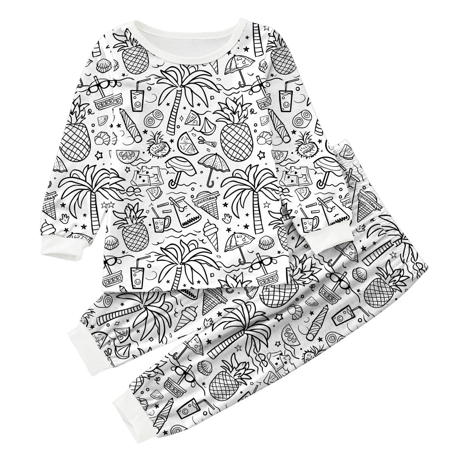 Baby Gift Set Girl Kid DIY Hand Painted Homewear Set Colouring Pajama Sets For Boy And Girl Can Play With And Hat And Set Girl