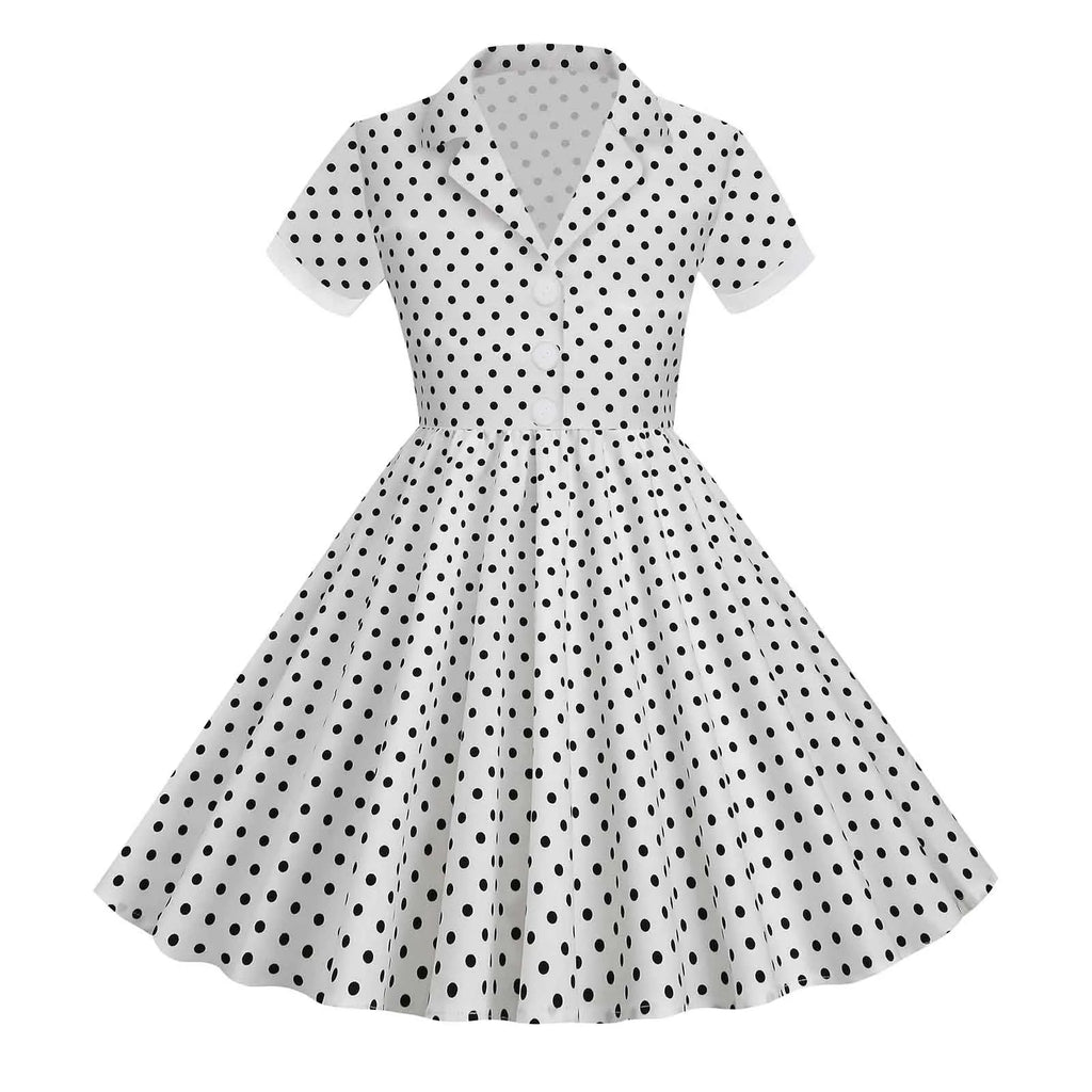 Girls' Evening Party Dress Spring And Summer Festival Dresses Fashionable Versatile Children'S Dresses Polka Dot Tee Dress