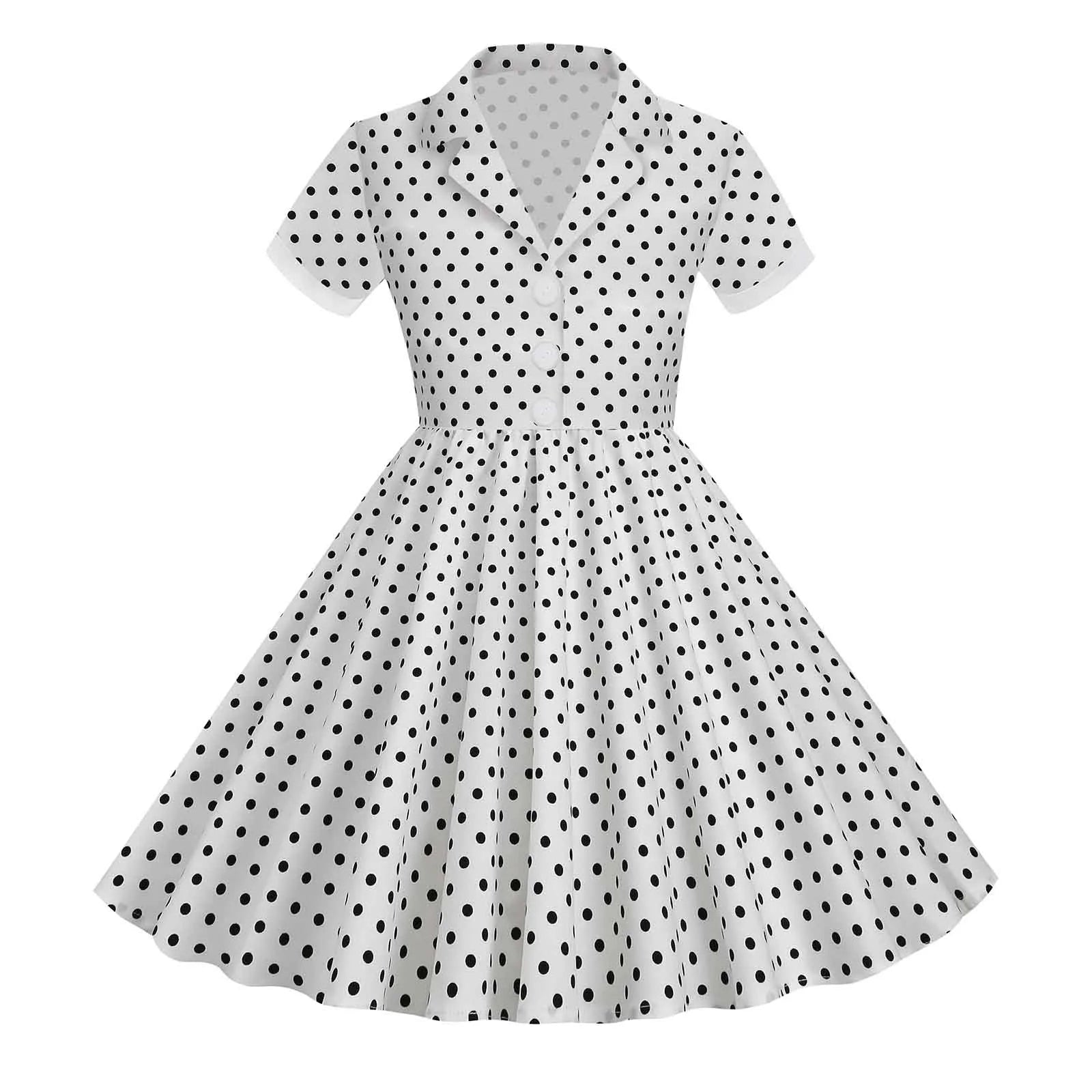 Girls' Evening Party Dress Spring And Summer Festival Dresses Fashionable Versatile Children'S Dresses Polka Dot Tee Dress