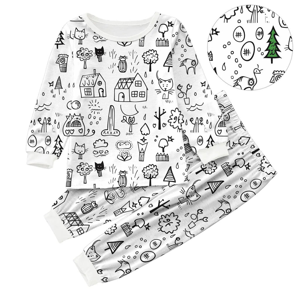 Baby Gift Set Girl Kid DIY Hand Painted Homewear Set Colouring Pajama Sets For Boy And Girl Can Play With And Hat And Set Girl