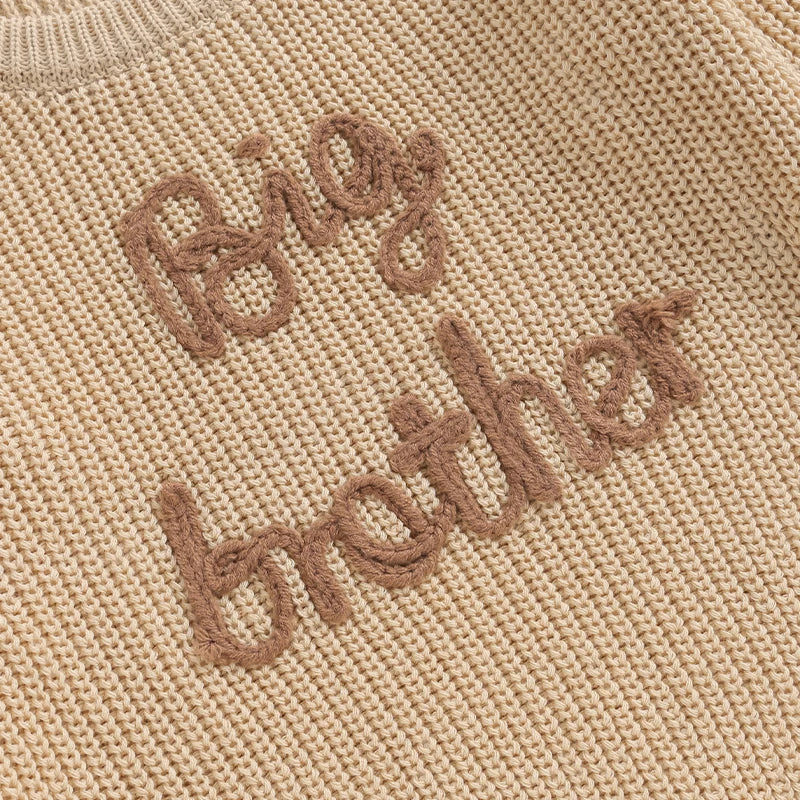 2023-09-18 Lioraitiin 12M-5Y Winter Newborn Kids Boys Sweaters Cotton Long Sleeve Letter Embroidery Pullover Loose Knitwear Tops