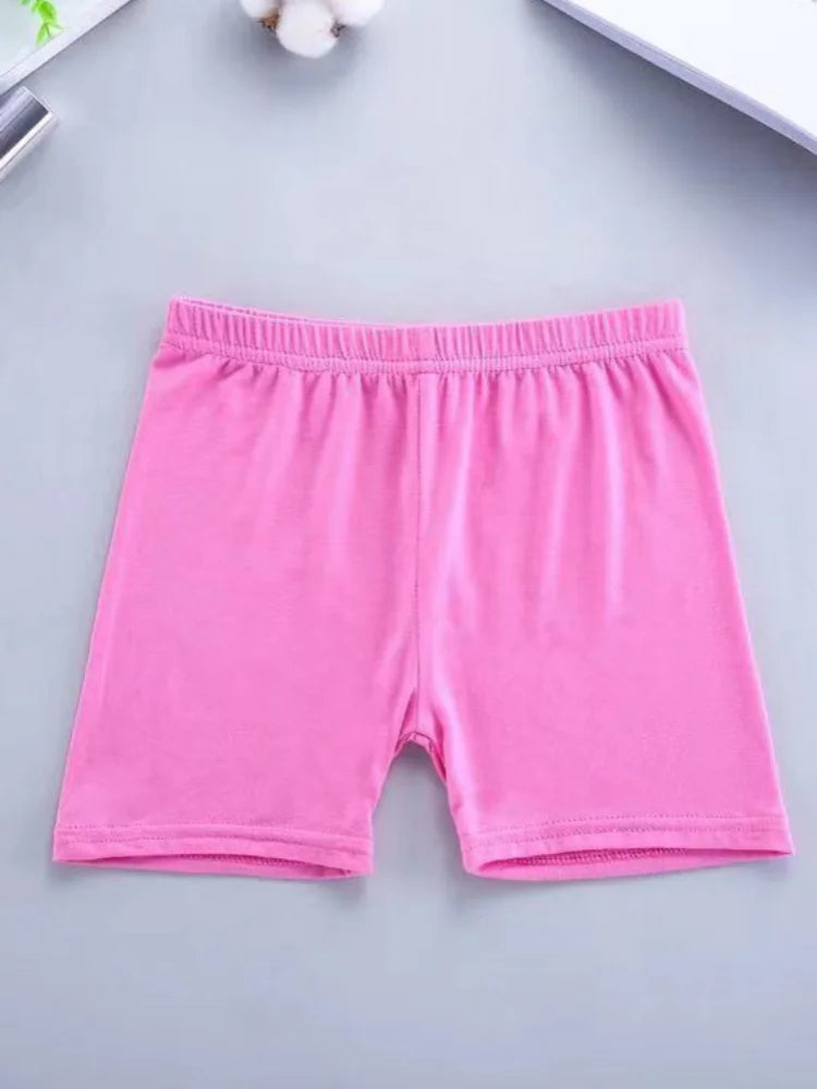 8pcs Summer Candy Color Underpants Girls Safety Shorts Cotton Leggings Girls' Beach Shorts Are Suitable For Children Ages 2-13