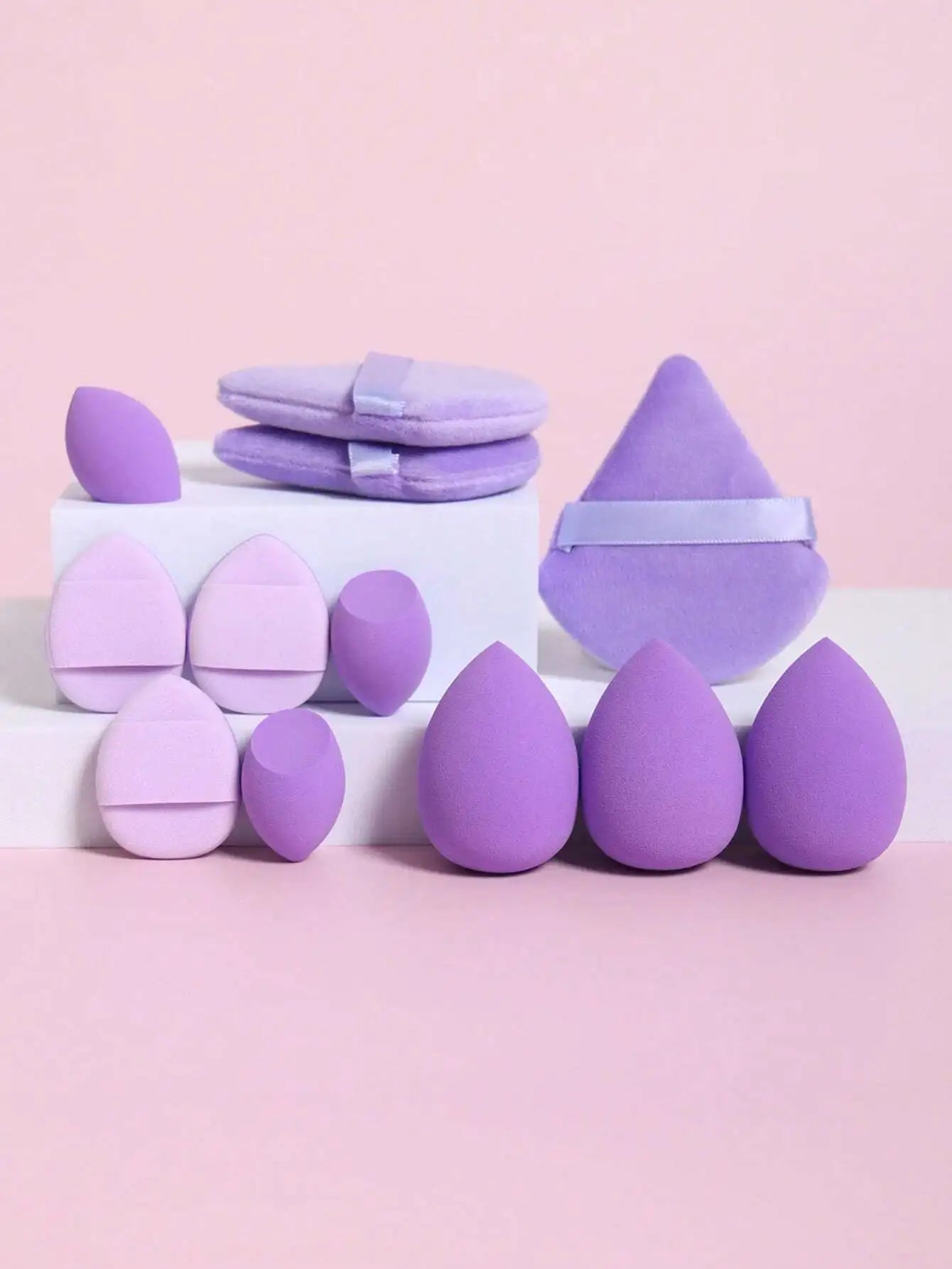 12-Piece Makeup Sponge and Puff Variety Set - close up