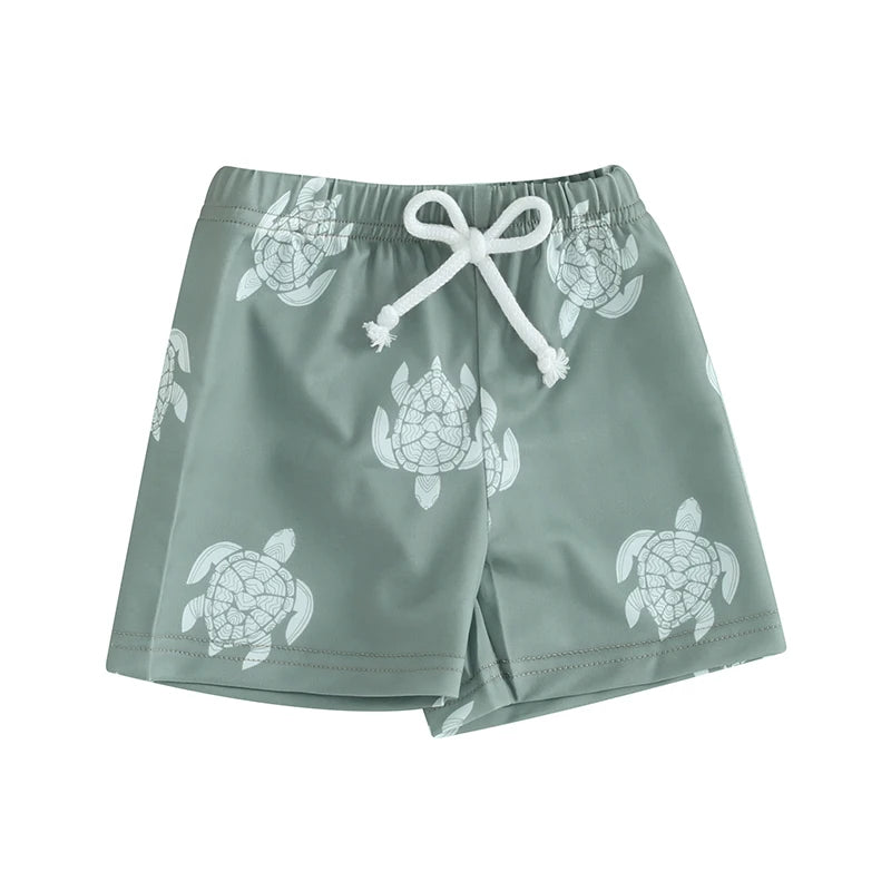 Lioraitiin Toddler Baby Boys Swim Shorts Fashion Print Elastic Waist Shorts  Kids Boy Hawaiian Beach Board Shorts Swimwear