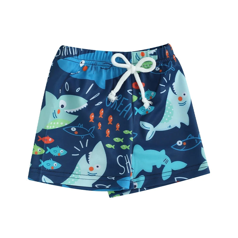 Lioraitiin Toddler Baby Boys Swim Shorts Fashion Print Elastic Waist Shorts  Kids Boy Hawaiian Beach Board Shorts Swimwear
