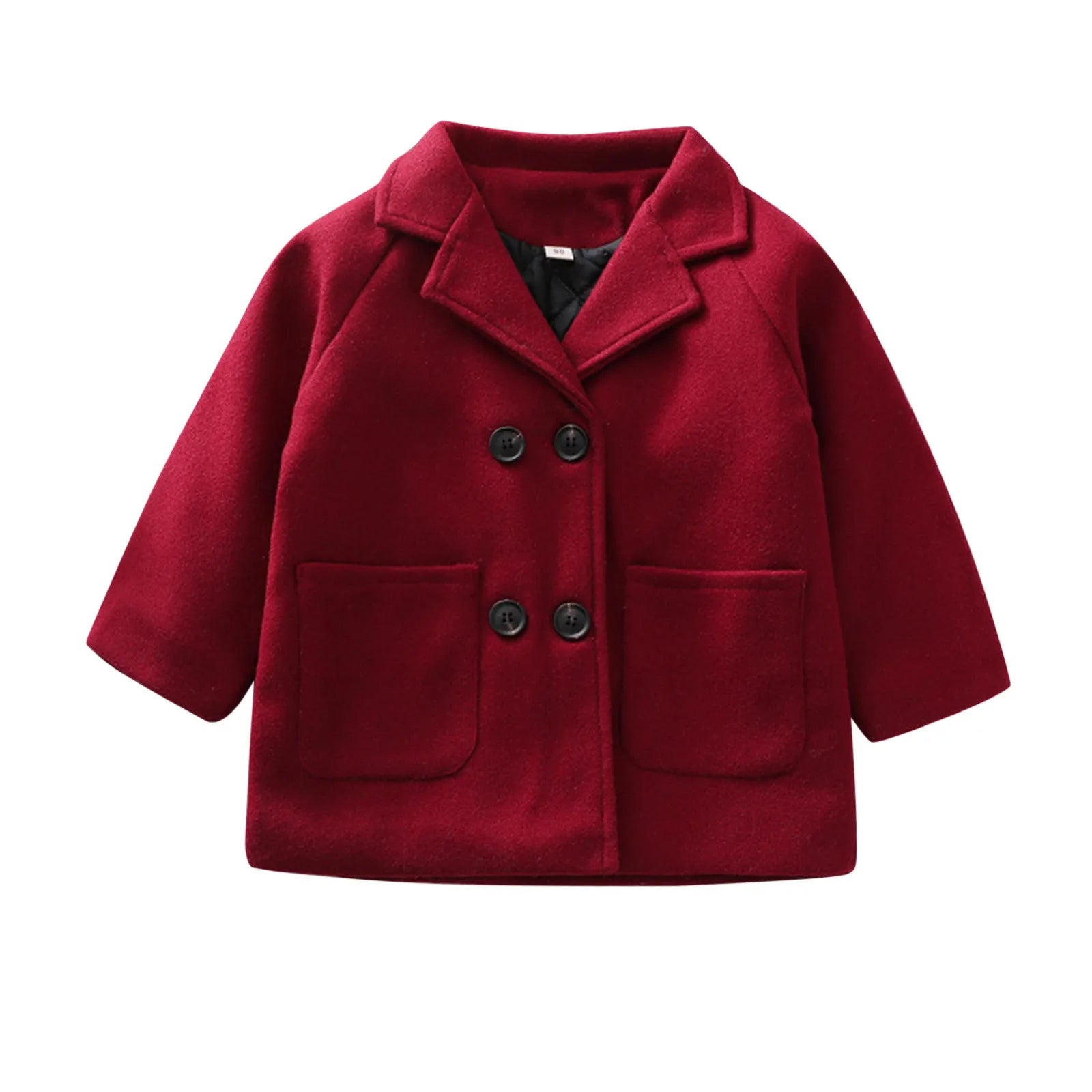 Kids Boys Coats Toddler Kids Baby Girls Boys Plaid Solid Coat Elegant Notched Double Breasted Jacket Boys Plaid Flannel Coat