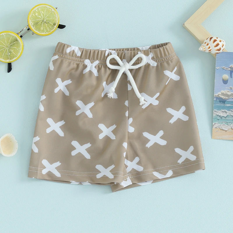 Lioraitiin Toddler Baby Boys Swim Shorts Fashion Print Elastic Waist Shorts  Kids Boy Hawaiian Beach Board Shorts Swimwear